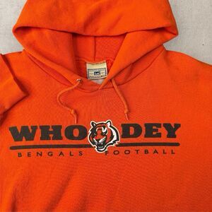 Vintage Cincinnati Bengals Hoodie Mens XL Orange Who Dey Lee Heavyweight NFL 90s